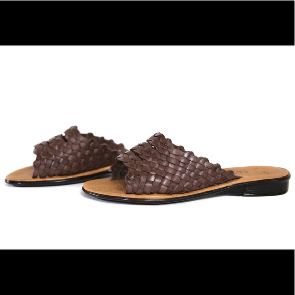 SIDREY Shoes - WOMEN'S SLIP-ON HUARACHE SANDALS - BROWN